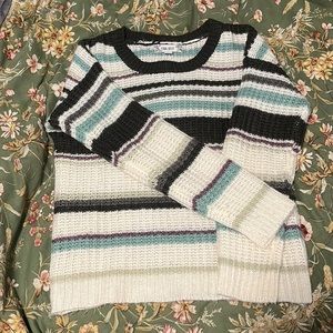 Pink Rose Striped Sweater size M